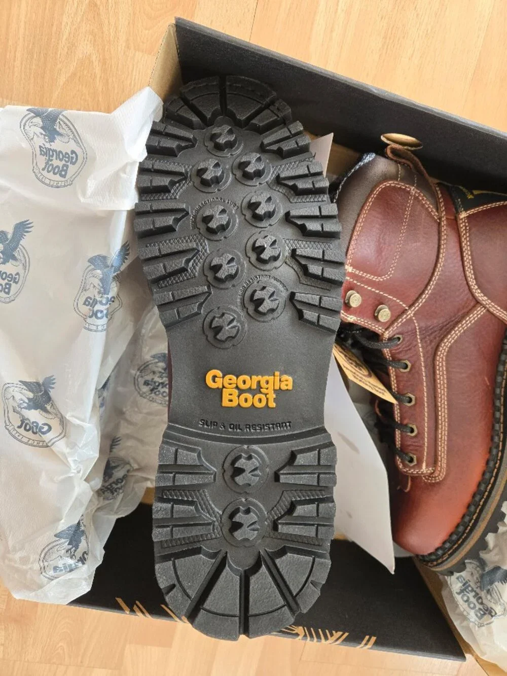 New Georgia Boot AMP LT Logger Low Heel Waterproof Work Boot 11W